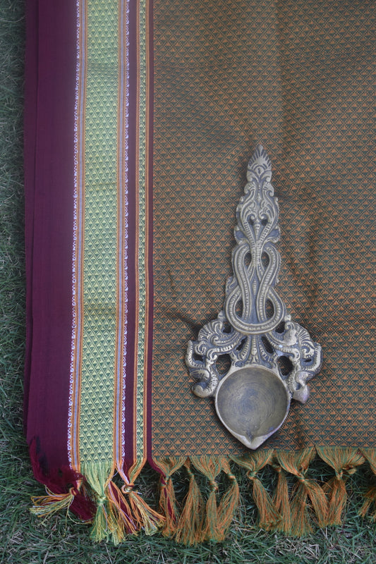 Green & Yellow Dual Shade Khun Dupatta