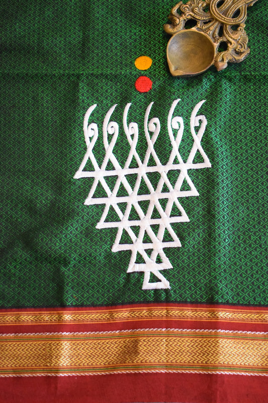 Green Khun Embroidery Blouse Piece