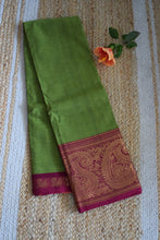 Load image into Gallery viewer, Green Kanchi Cotton Saree
