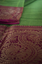 Load image into Gallery viewer, Green Kanchi Cotton Saree
