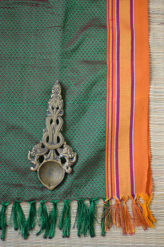 Green & Red Dual Shade Khun Dupatta