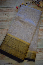 Load image into Gallery viewer, Grey Semi Organza Chikankari Benarasi Saree

