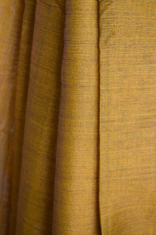 Honey Brown Ilkal Viscose Saree with Chikki Paras Border