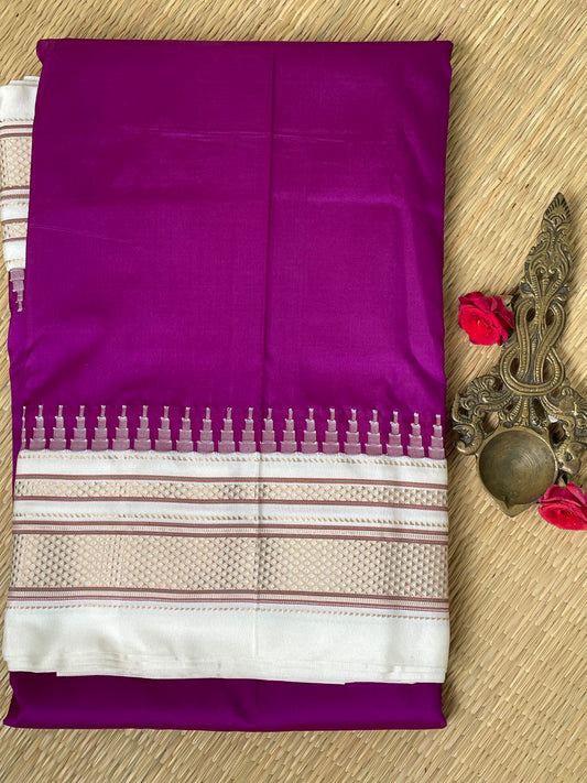 Dark Magenta Ilkal Silk Saree