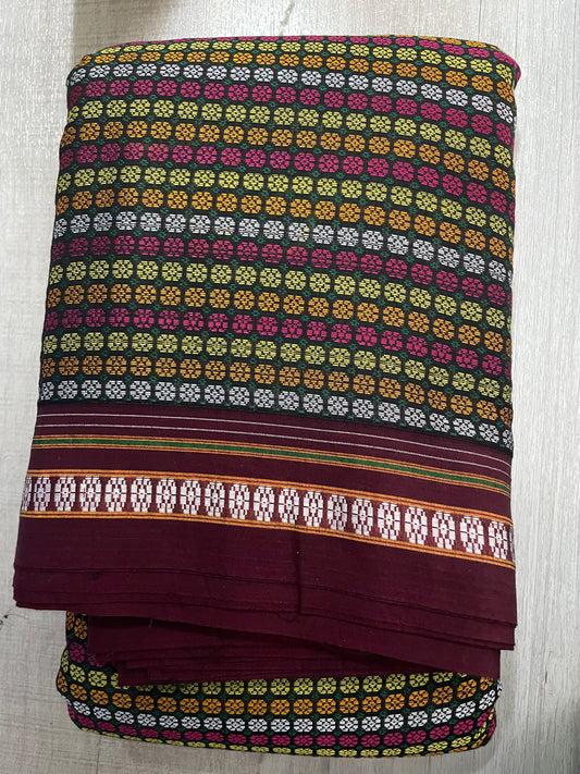 Flower Motif Khun Blouse Piece