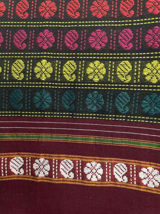 Flower & Mango Motif Khun Blouse Piece