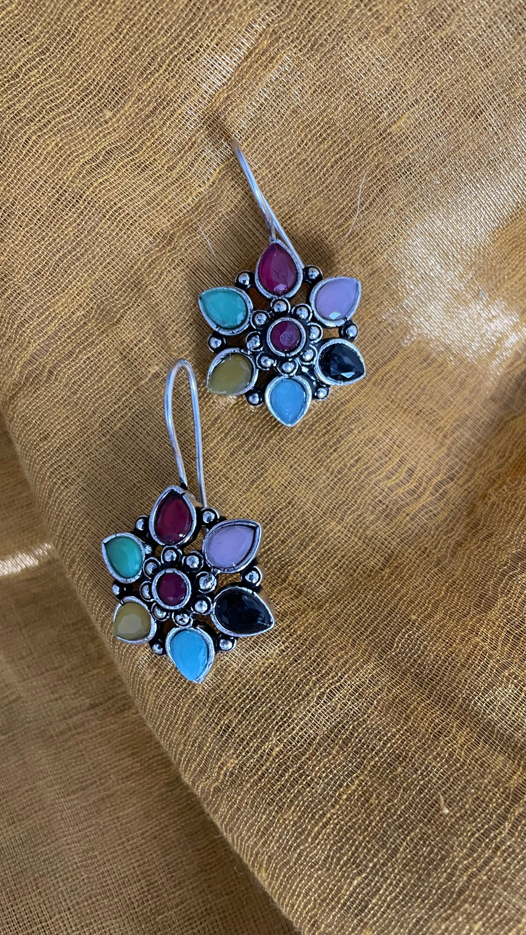 Stone Flower Earrings