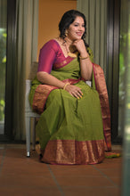 Load image into Gallery viewer, Green Kanchi Cotton Saree
