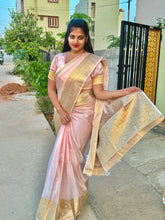Load image into Gallery viewer, Apricot Benarasi Katan Warm Silk Saree

