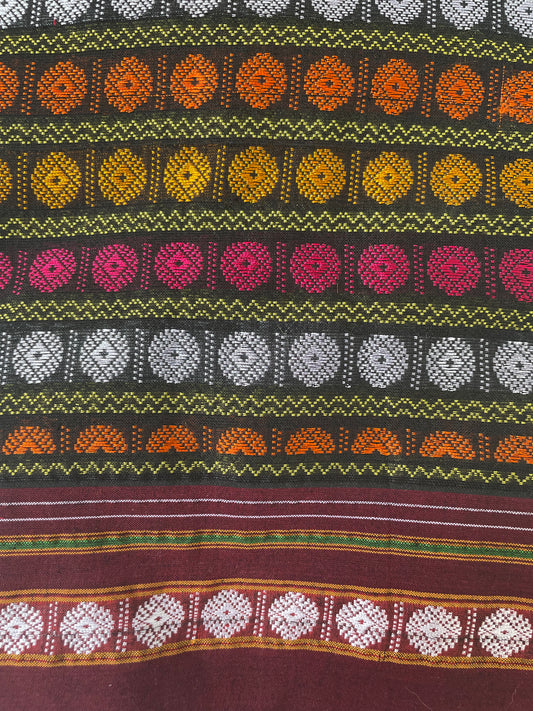 Black Rudrakh Motif Khun Blouse Piece