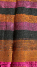 Load image into Gallery viewer, Black Striped Linen Saree
