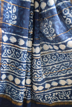 Load image into Gallery viewer, Indigo Chanderi Cotton Silk Saree
