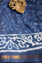 Load image into Gallery viewer, Indigo Chanderi Cotton Silk Saree
