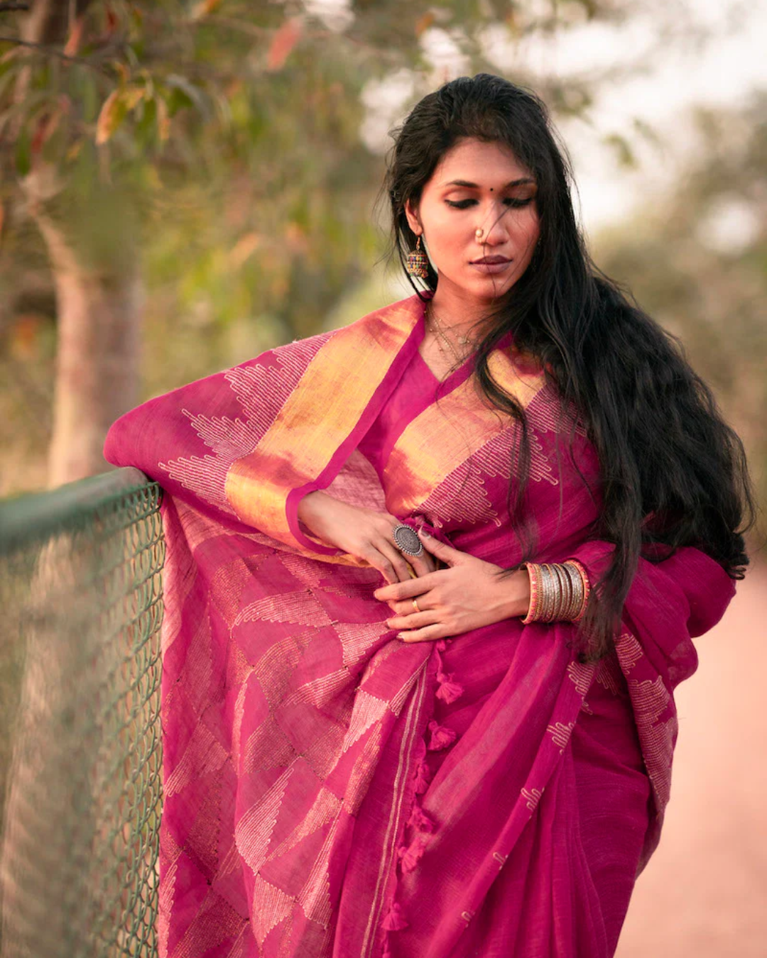 Linen Saree