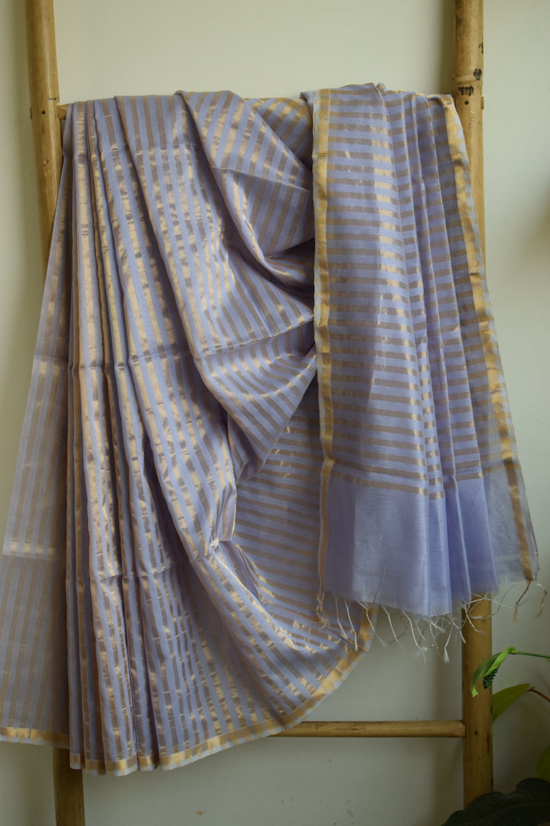 Lavender Maheshwari Silk Cotton Saree