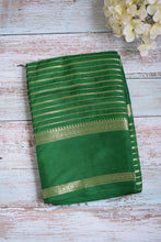 Load image into Gallery viewer, Leaf Green Benarasi Katan Warm Silk Saree
