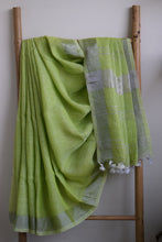 Load image into Gallery viewer, Lime Green Linen Saree
