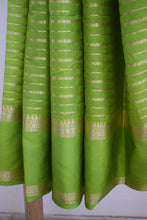 Load image into Gallery viewer, Lime Green Benarasi Katan Warm Silk Saree
