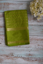 Load image into Gallery viewer, Lime Green Benarasi Katan Warm Silk Saree
