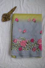 Load image into Gallery viewer, Liril Green Semi Organza Embroidery Benarasi Saree
