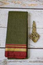 Load image into Gallery viewer, Military Green Cotton Silk Ilkal Saree

