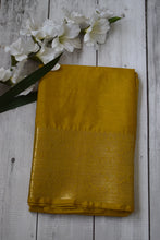 Load image into Gallery viewer, Mustard Benarasi Katan Warm Silk Saree
