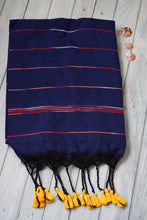 Load image into Gallery viewer, Navy Blue Khesh Cotton Saree
