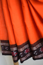 Load image into Gallery viewer, Orange Sambhalpuri Cotton Saree
