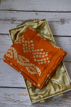 Load image into Gallery viewer, Orange Modal Silk Bandhani Saree
