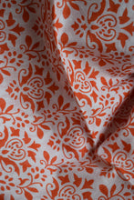 Load image into Gallery viewer, Orange Printed Mul Cotton Saree
