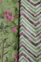 Load image into Gallery viewer, Parrot Green Unstitched Suit Set without Dupatta
