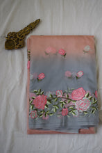 Load image into Gallery viewer, Peach Semi Organza Embroidery Benarasi Saree
