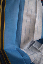 Load image into Gallery viewer, Peacock Blue Gomedadi Ilkal Cotton Saree
