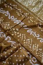 Load image into Gallery viewer, Peanut Brown Modal Silk Bandhani Saree
