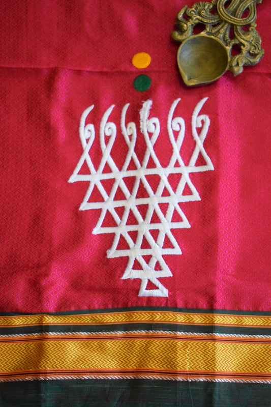 Pink Khun Embroidery Blouse Piece