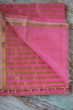 Load image into Gallery viewer, Pink Maheshwari Silk Cotton Saree
