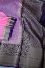 Load image into Gallery viewer, Pink Benarasi Linen Silk Saree
