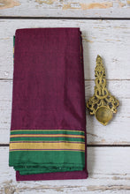 Load image into Gallery viewer, Plum Cotton Silk Ilkal Saree

