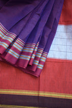 Load image into Gallery viewer, Plum Gomedadi Ilkal Cotton Saree
