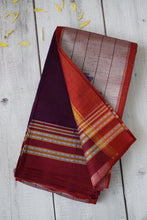 Load image into Gallery viewer, Plum Gomedadi Ilkal Cotton Saree
