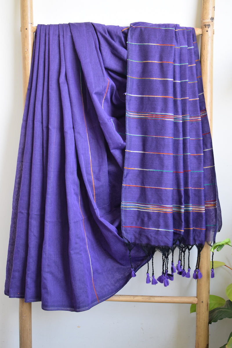 Purple Khesh Cotton Saree