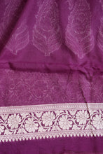 Load image into Gallery viewer, Purple Benarasi Soft Georgette Saree
