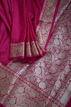 Load image into Gallery viewer, Rani Pink Benarasi Katan Warm Silk Saree
