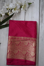 Load image into Gallery viewer, Rani Pink Benarasi Katan Warm Silk Saree
