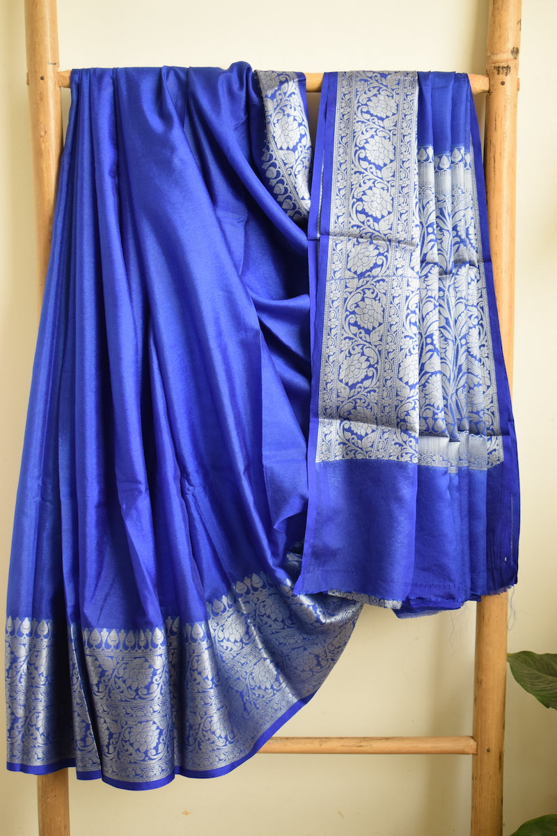 Royal Blue Benarasi Katan Warm Silk Saree