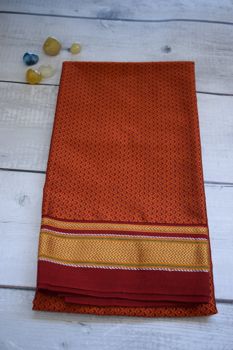 Rust Orange Khun Blouse Piece