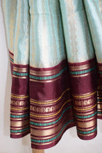 Load image into Gallery viewer, Sea Foam Benarasi Katan Warm Silk Saree
