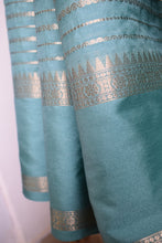 Load image into Gallery viewer, Sea Foam Benarasi Katan Warm Silk Saree
