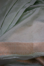 Load image into Gallery viewer, Sea Foam Benarasi Katan Warm Silk Saree
