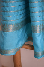 Load image into Gallery viewer, Sky Blue Benarasi Katan Warm Silk Saree
